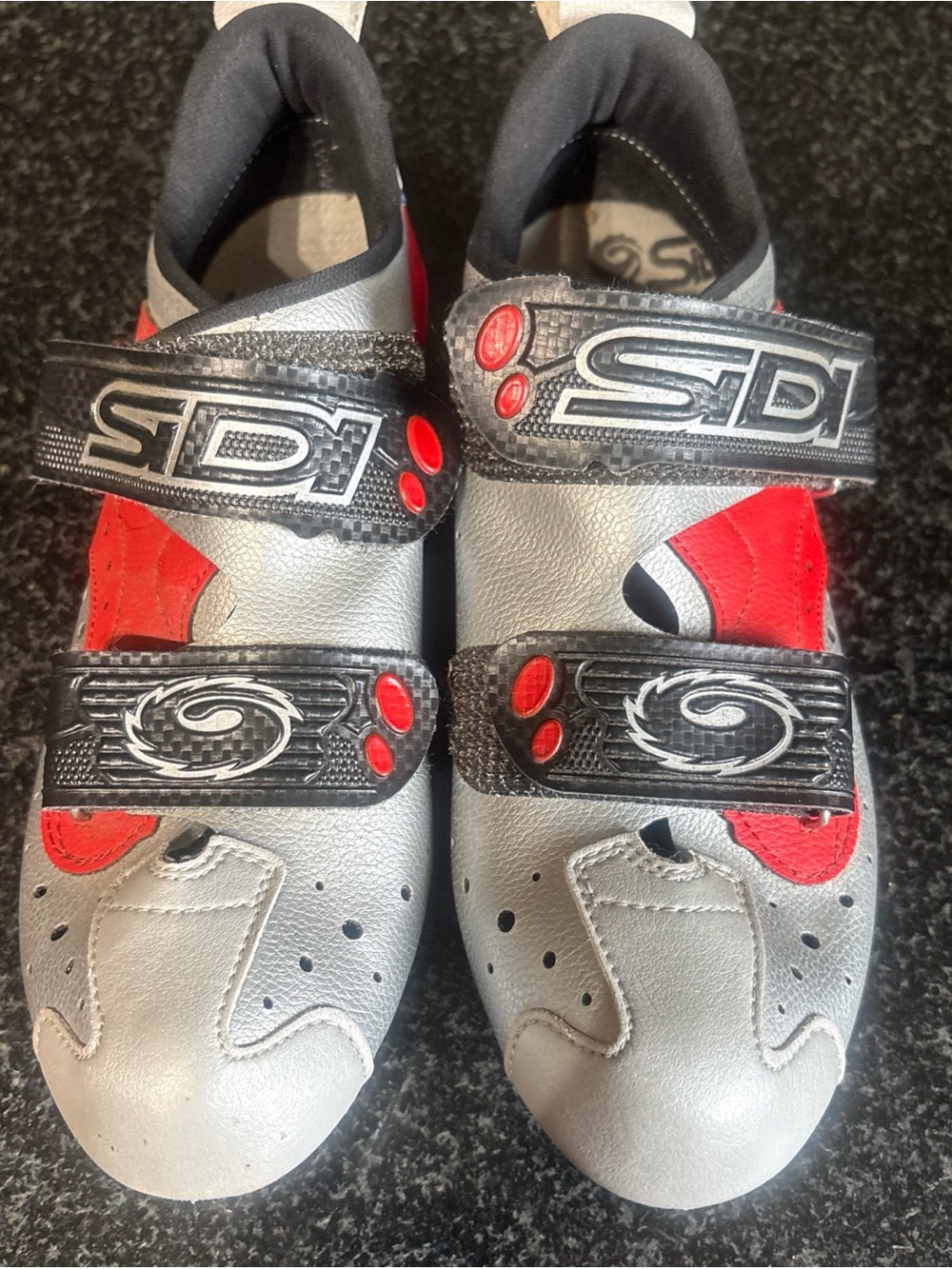SiDi T-1 Cycling/Triathlon Shoes in Silver & Red EUR 39 US 8.5wom 7mem